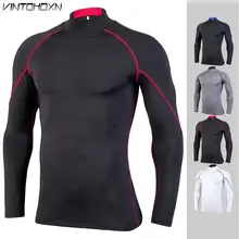 Для мужчин для тренировок и занятий в спортзале, Фитнес Топ Футболка с длинными рукавами и спортивные, пробежек, занятий йогой, для обучения быстросохнущая компрессионные тренировочные мышцв, бодибилдинг футболка 929