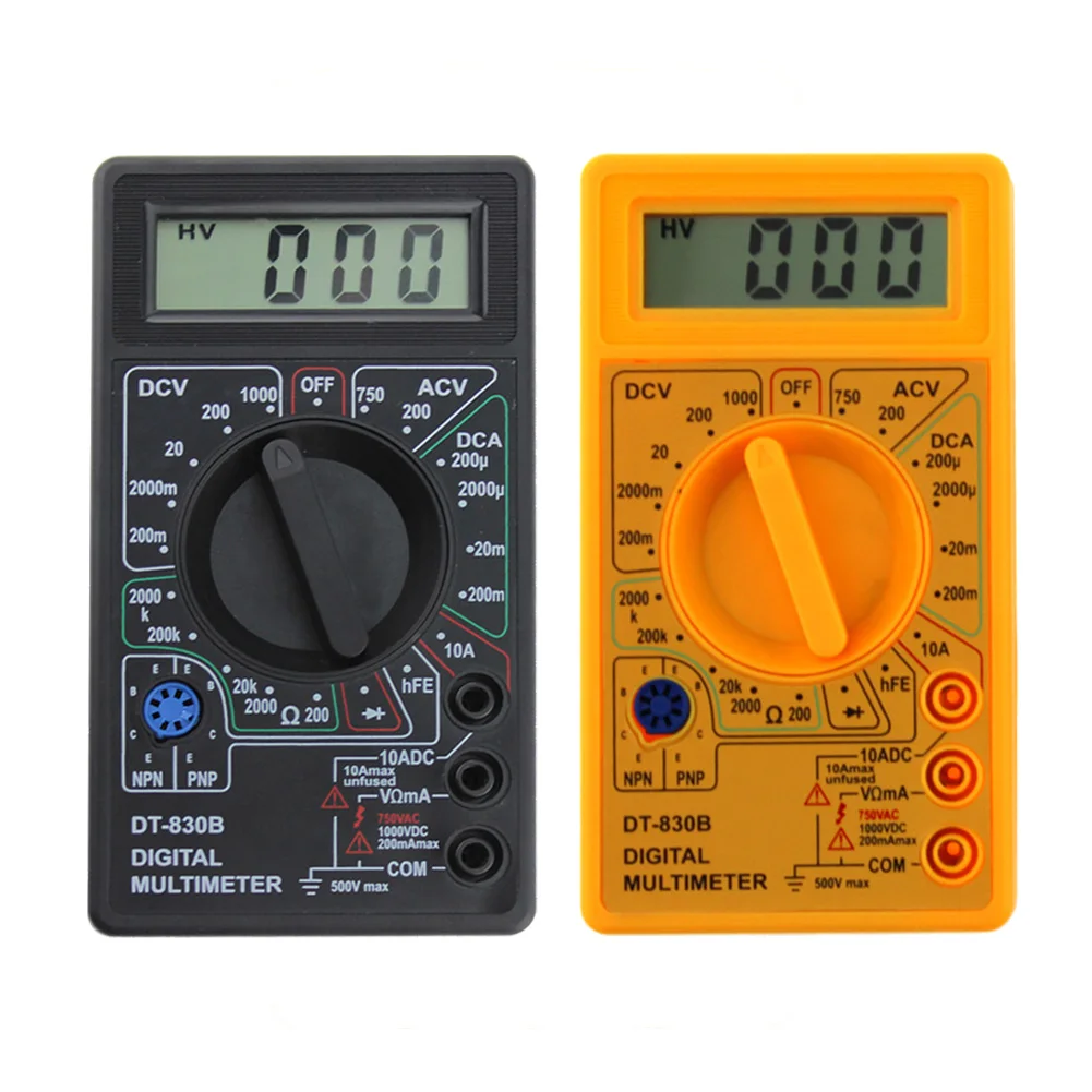 DT 830B LCD Digital Multimeter AC/DC 750/1000V Voltmeter Ammeter Ohm