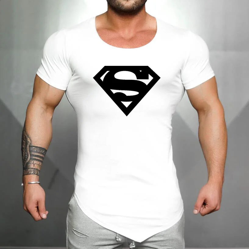 Brand Cotton men Clothing Male Slim Fit t shirt Man fitness T-shirts Casual T-Shirts superman print mens gyms tops tees Brand Cotton men Clothing Male Slim Fit t shirt Man fitness T-shirts Casual T-Shirts superman print mens gyms tops tees
