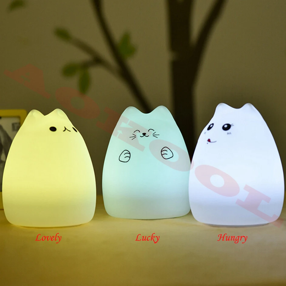 Adorable Cat LED Night light Cute Animal Night Sleeping lamp for