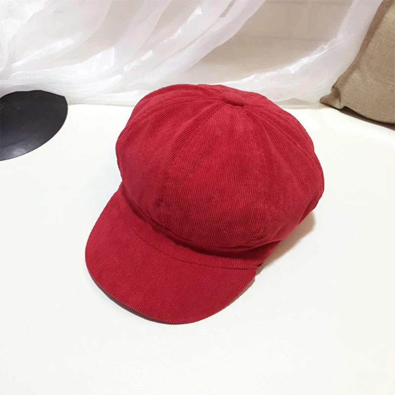 

New retro style corduroy octagonal cap beret spring summer autumn and winter multi-color artist hat men and women sale