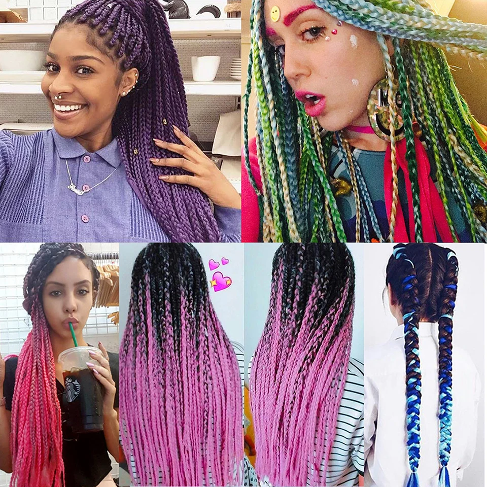 Difei 100g Pack Jumbo Braiding Hair Ombre Three Tone Colored