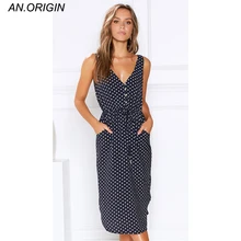 NEW Summer Fashion Women Dress Vintage Sexy Bohemian Floral Long Top Dress Dress Polka Dot V-neck Dress Sleeveless Tank 2019 floral lace insert polka dot dress