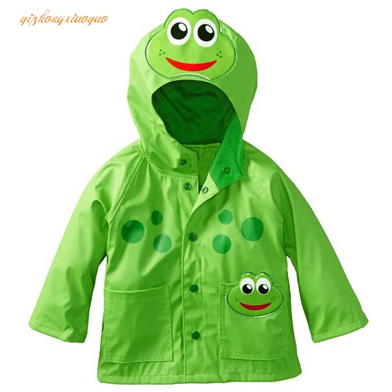 

2016 New 6 color Baby Girls boys Coat Jacket Wind and Rain in Spring and Autumn cute carton Print Children Outerwear Clothing