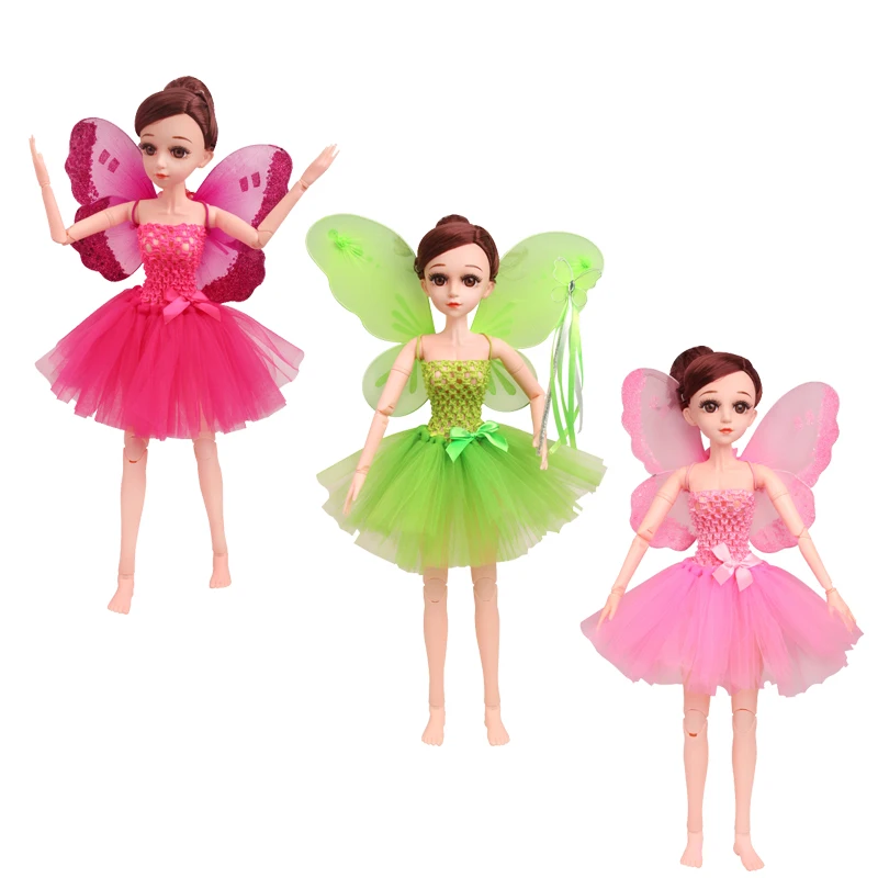 BJD 60 см куклы одежда 1/3 платье феи газовая юбка эльф крылья дух волшебная палочка подходит 18 дюймов девочка кукла и 43 см ребенок b7