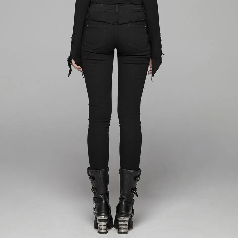 skinny black slacks women's