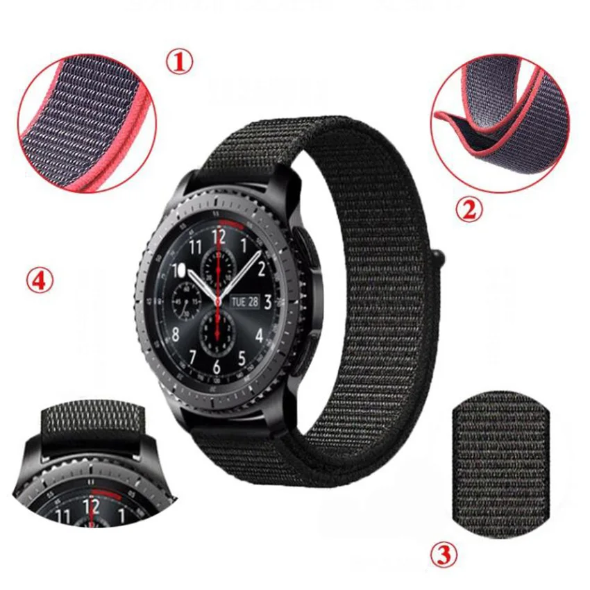 

22mm Nylon Strap For Samsung Gear S3 S2 Watch Band For huami 2 22mm For Huawei watch2 watch2pro moto360 Second Generation
