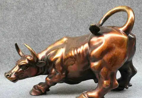 Shitou 001778 18 "народные Китай Год Зодиак Чистая Бронзовый Украшения Фэншуй Сильный Бык Бык Статуя скидка 30% (C0324)