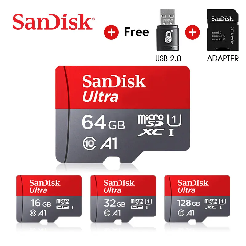 Оригинальная карта памяти SanDisk Micro SD 16 ГБ 32 ГБ 64 Гб 128 Гб карта памяти Microsd Carte sd 32 Гб карта памяти TF