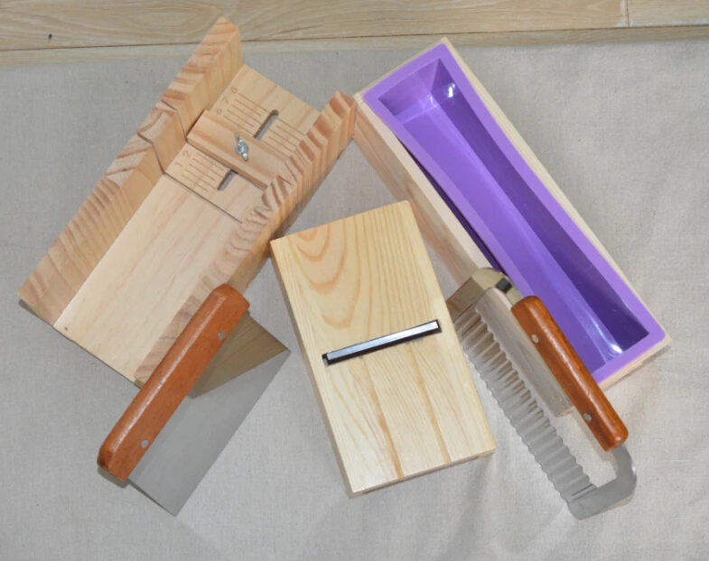 Adjustable Wood Soap Mold Loaf Cutter Set With Wire cutter+Wave Cutter+
