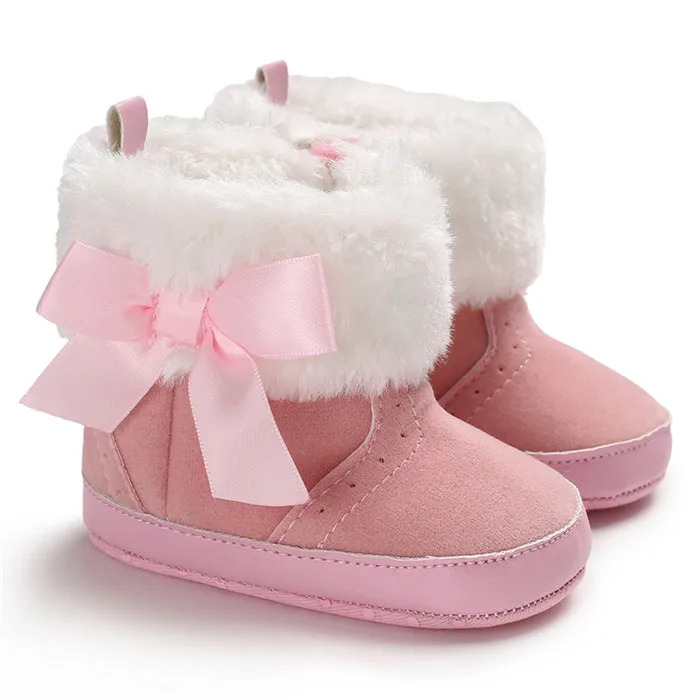 Winter Infant Shoes Baby Girl Leather Snow Boots Anti Slip Baby Shoes