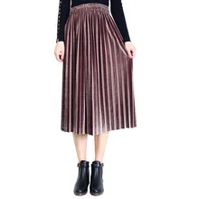 KLV весенне-осенняя юбка-пуховик с гусиным пухом узкая с завышенной талией длинная Плиссированная юбка с большим вырезом цвета металлик 6 цветов 3,6