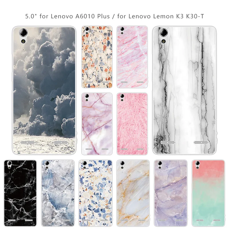 For Lenovo A6010 Plus &amp A6000 Soft TPU Stone Phone Case 5&quot for Lemon K3 K30-T Cover Clear Skin K 3 |