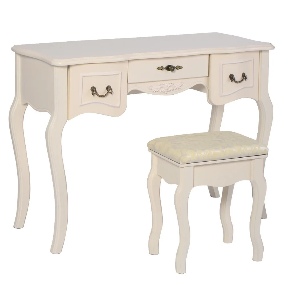 White Makeup Dressing Table Vanity and Stool Set Tri Folding Vintage ... White Makeup Dressing Table Vanity and Stool Set Tri Folding Vintage ...