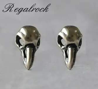 Regalrock готические ювелирные изделия Ворон заявление Воробей Птица Череп серьги-гвоздики