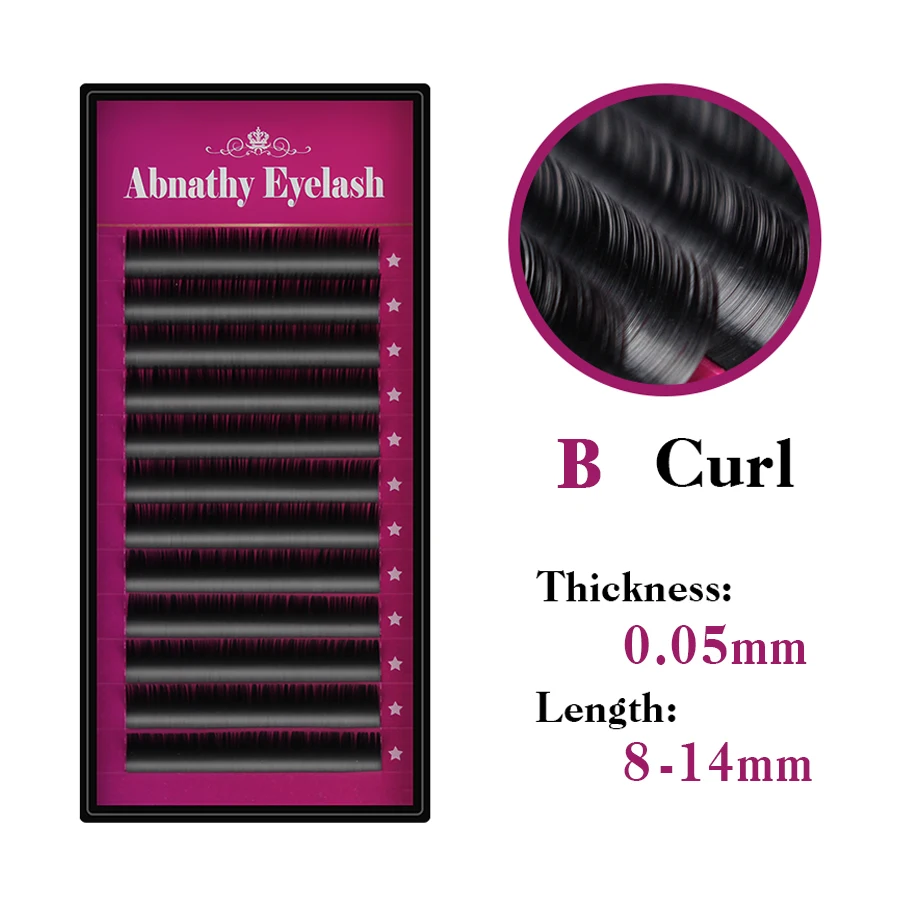 

1 pc 0.05mm B Curl False Eyelash Extensions Thin and Soft Materail 3d 6d Voluming Lashes Tray Lash extension de cils