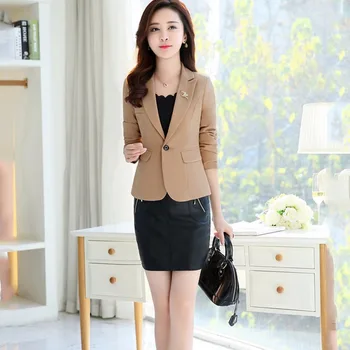 

J45373 Korean Version Ladies Blazer Casual Suit Long sleeved Slim Jacket