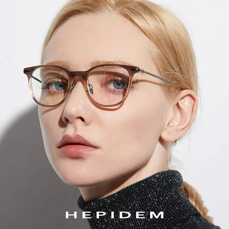

B Pure Titanium Glasses Frame Men Ultralight Acetate Women 2018 New Vintage Round Myopia Optical Prescription Eyeglasses Eyewear