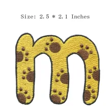 M dots lette 2," широкие новые шрифты вышивка патч для Монограммы Патчи/пользовательские Персонализированные/железо на ткани