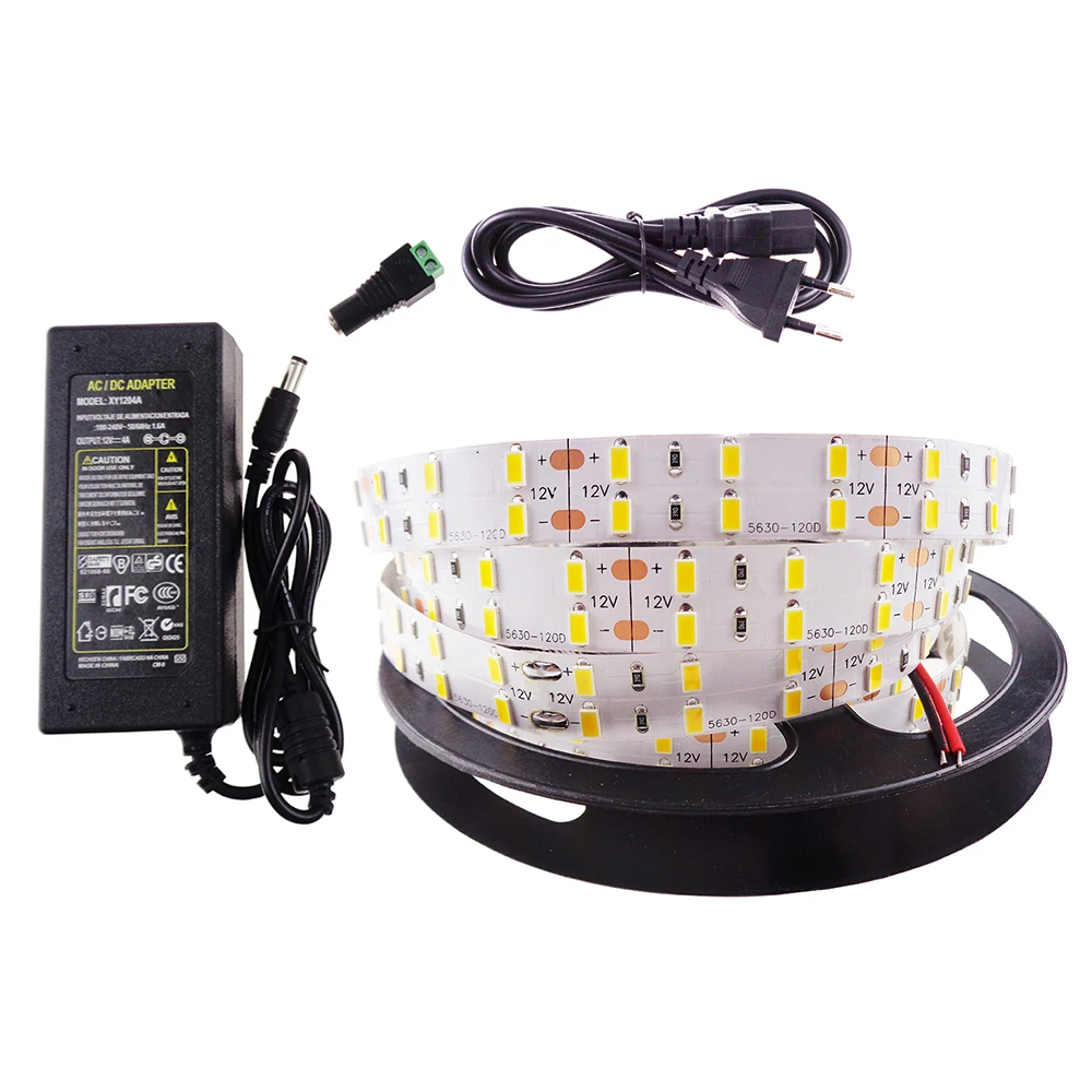 Led strip 5630 set with 4A power DC socket SMD chips 120leds/M double