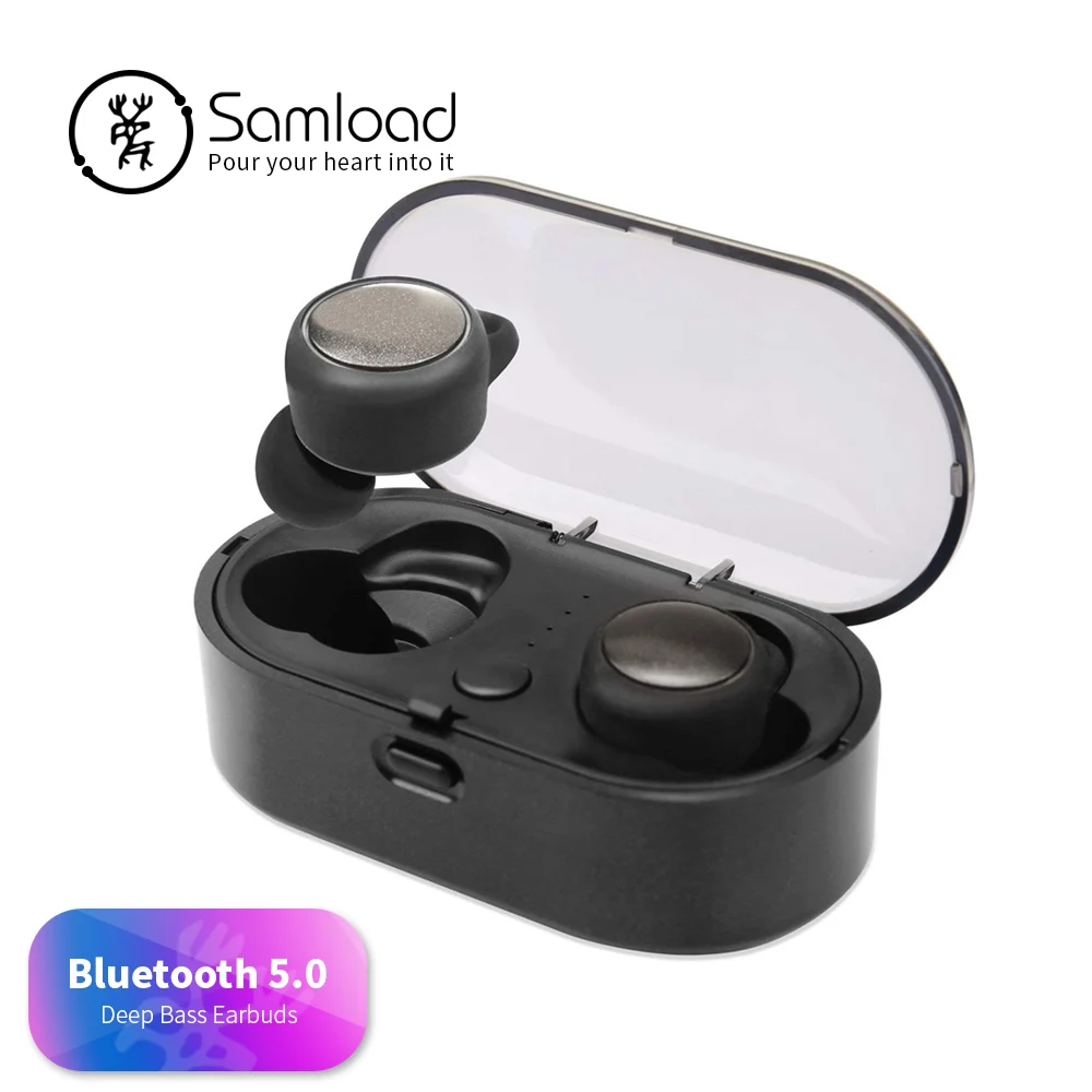 

Samload T02s Wireless Headphone Bluetooth 5.0 Music in ear Earbud Handfree Earphone with Charging Box For Samsung Sony Xiaomi LG