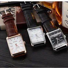 Mode Miyota Mouvement 2035 Carré Quartz Montre Hommes Robe Montres Robe En Cuir Montres Mode Casual Montres