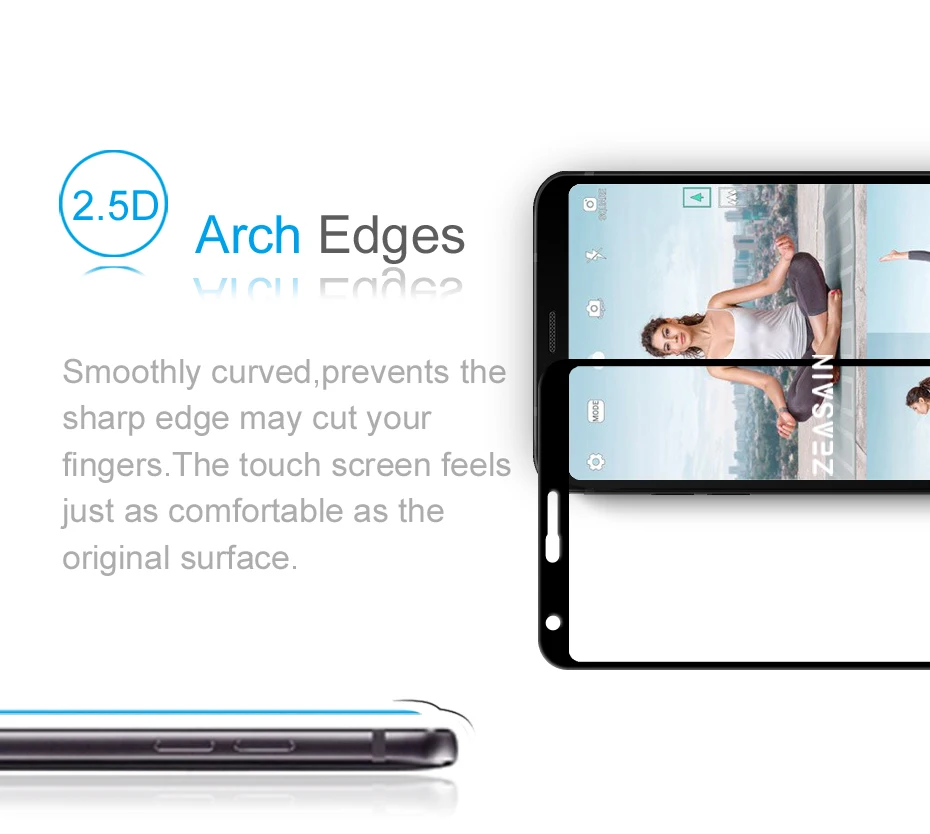 2 Pack Original ZEASAIN 2.5D Full Cover Tempered Glass Screen Protector For LG G6 G 6 LGG6 9H Toughened Protective Glass Film (11)