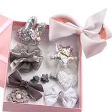 10 шт. Одежда для девочек заколка для волос, подарок для свадьбы дня рождения пакет Темно-серый различными сериями качества с героями мультфильмов для девочек с животными мотивами комплект заколок для волос X# dropship