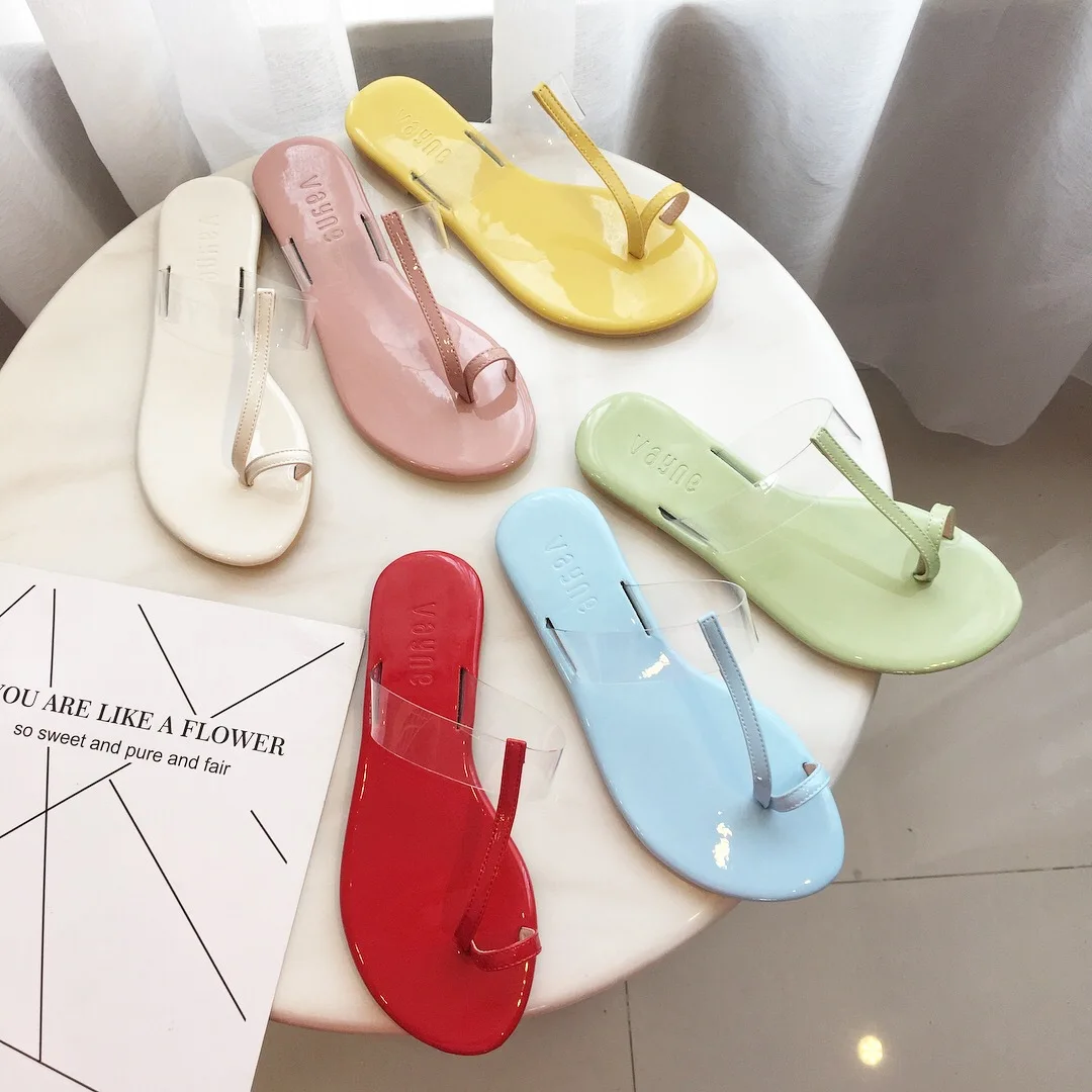 

3816G toe flip-flops female summer fashion sandals and slippers women's flat sandals wear comfortable large size beach shoes