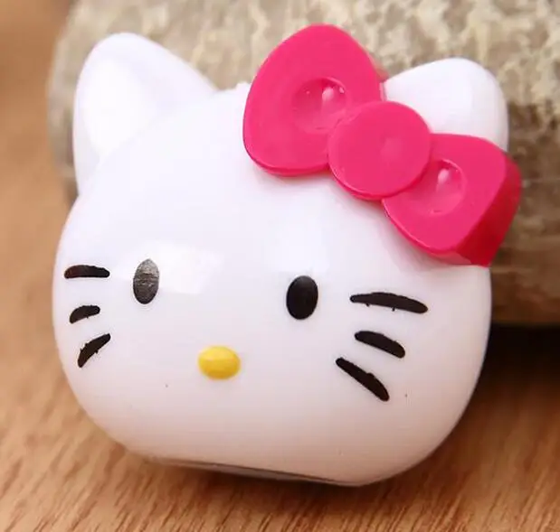 Kawaii, милая головка hello kitty, точилка для карандашей с одним отверстием, для офиса, школы, поставка карандашей, точилка для карандашей, детский подарок - Цвет: Белый