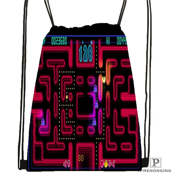 Drawstring Backpack Пользовательские Pacman Чемпионат Drawstring сумка-рюкзак милый рюкзак детский Ранец(черный назад) 31x40 см#180531-03-04 - Цвет: Drawstring Backpack