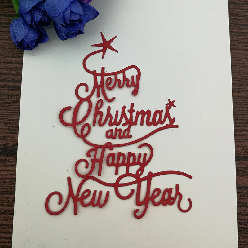 Merry Christmas Metal Dies Scrapbooking Metal Cutting Dies Craft Stamps