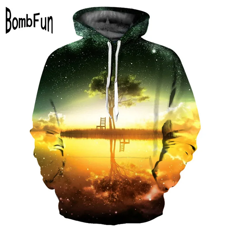 Women&Men Hoodies Galaxy Tree 3d Sweatshirts Men&Women Hoodies Stars Nebula Couple Tracksuits Autumn Winter Hooded Hoody Tops