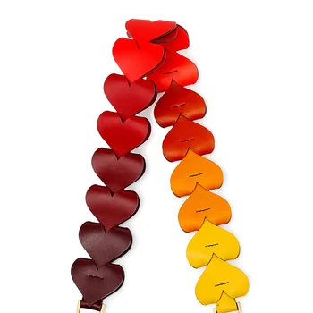 

Famous Design Rainbow Shoulder Strap for Bag Heart Shape Leather Strap for Women Handbag Belt Replacement Straps Bag Accessories