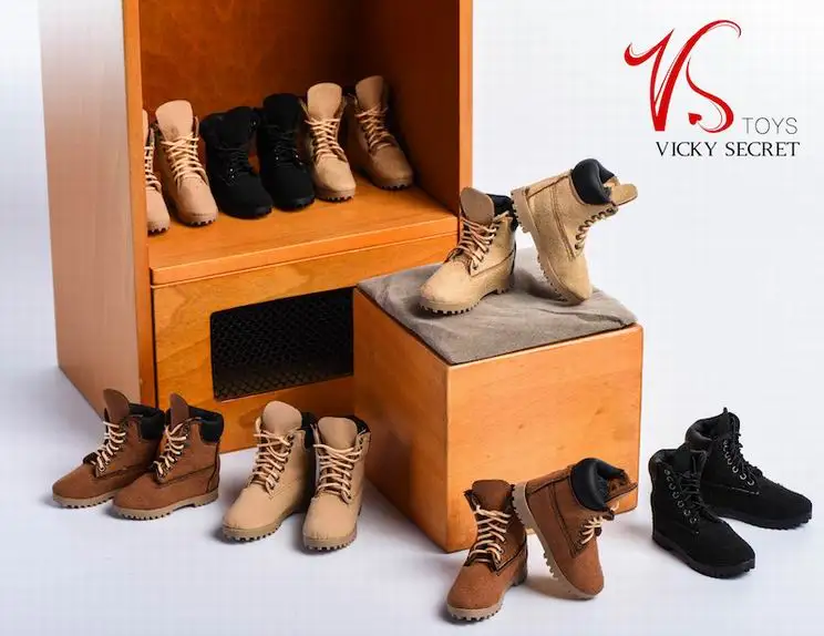 1/6 женские и мужские ботинки в военном стиле; 18XG022 18XG023; кожаные ботинки для походов; обувь на высоком каблуке; 12 дюймов