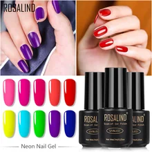 Rosalind nails 7 мл неоновый Гель-лак Гибридный яркий для дизайна ногтей Полупостоянный УФ-лампа основа грунтовка Гель-лак es Гель-лак для ногтей