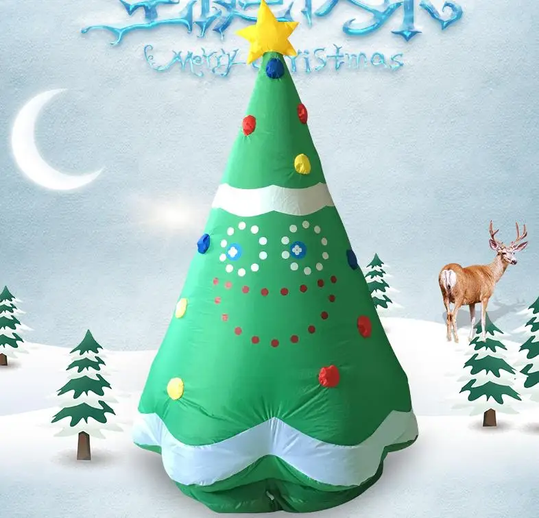 160cm giant inflatable christmas tree led lighted toys with fan new