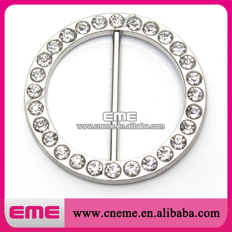 Круглый Rhinestone Пряжки Слайдер Размер 25 мм Crystal Clear Ленты Ползунки DIY Аксессуары Для