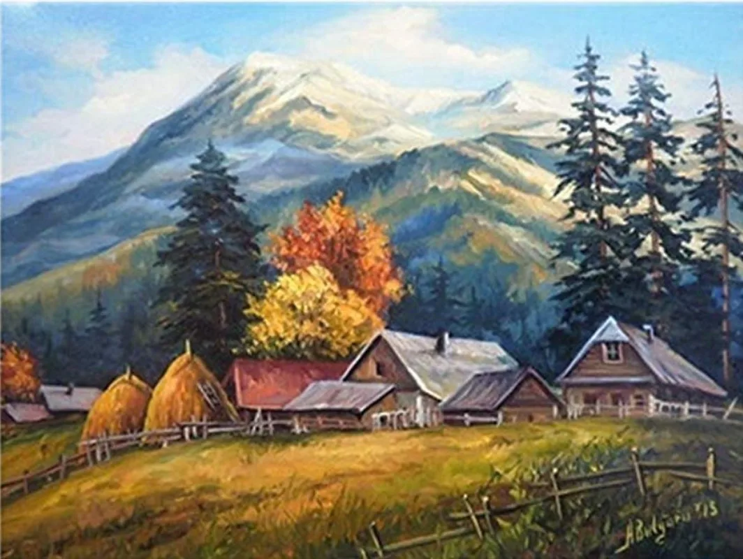 

Picture Scenery Painting By Numbers Modern Wall Art Hand-painted Digital Oil Painting on Canvas for Home Decoration