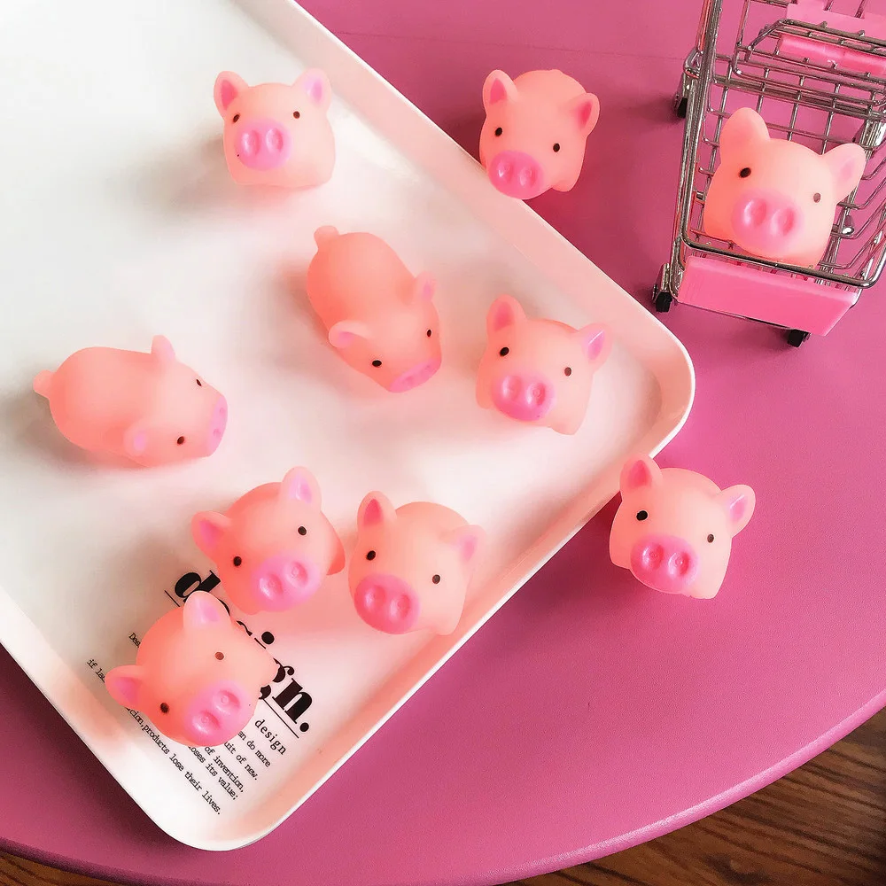 

1Pc Cute Cartoon Squishy Pink Pig Mochi TPR Squeeze Straps DIY Decor Accessories Fun Joke Toy Gift Antistress Toys
