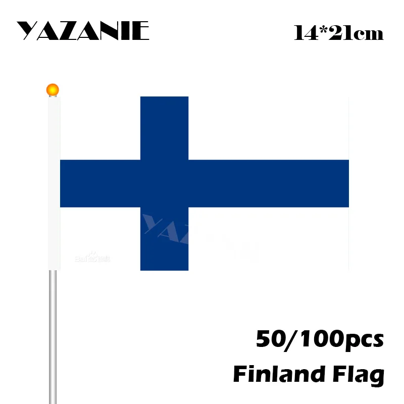 YAZANIE 14*21 см 50/100 шт. Финляндия ручной флаг полиэстер финский Национальный