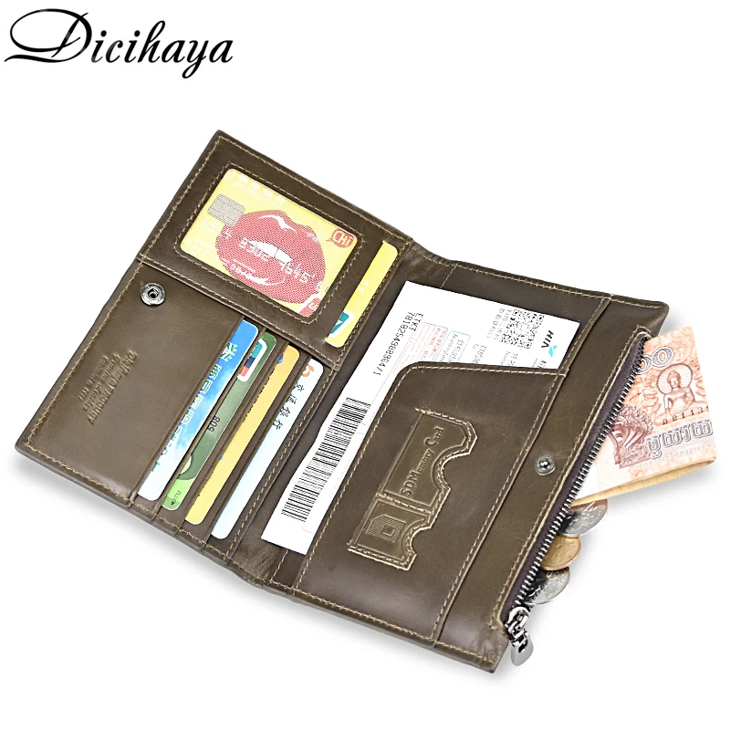 Dicihaya натуральная кожаная обложка для паспорта держатель ID, визитной карточки кожаная дорожная Кредитная бумажник для Для мужчин кошелек на молнии водительские права