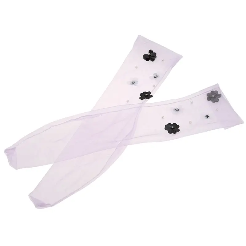 Women's Handmade Sequins Flowers Socks.Lolita Ladies Girl's Transparent Mesh Floral Pearl Socks Gauze Sock Sox Female Hosiery Women's Handmade Sequins Flowers Socks.Lolita Ladies Girl's Transparent Mesh Floral Pearl Socks Gauze Sock Sox Female Hosiery