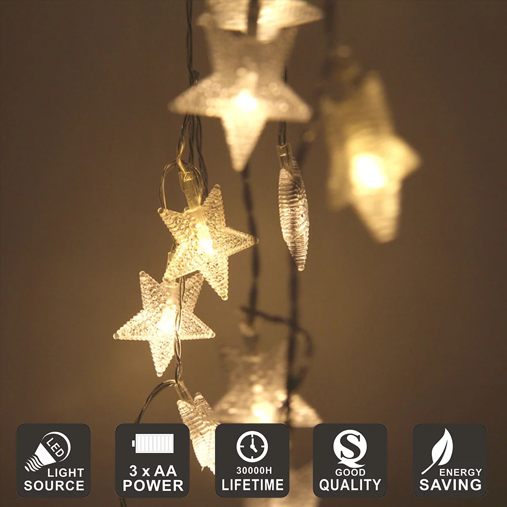 LED strings LED Party Lights Five pointed Star LED string lights for Home Wedding Xmas Party
