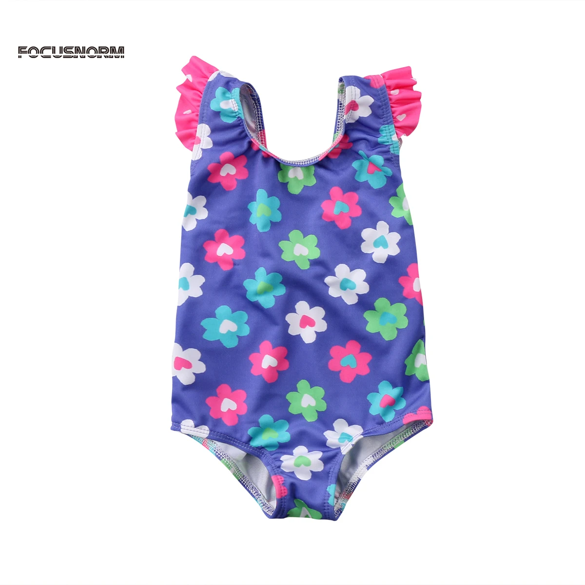 Floral Baby Girls Swimsuit Sunsuit Bow Backless Swimming Costume One