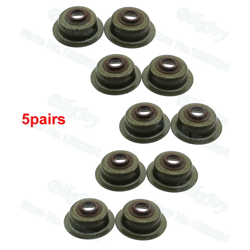 5pairs/pack Valve Stem Seals For Honda 12209 ZH8 003 GX120 GX160 GX200