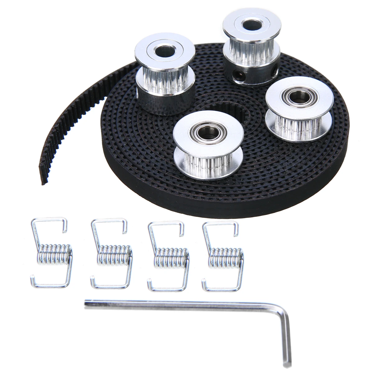 

1pc 20T GT2 Timing Belt + 2pcs GT2 Pulley + 4pcs Pulley Idler + 4pcs Tensioner + Wrench For 3D Printer Tool Set