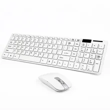 Design moderne Pur Blanc Ultra Mince Conception 2.4 GHz Sans Fil Clavier + couverture + Souris Kit pour Ordinateur Portable De Bureau PC Ordinateur APE