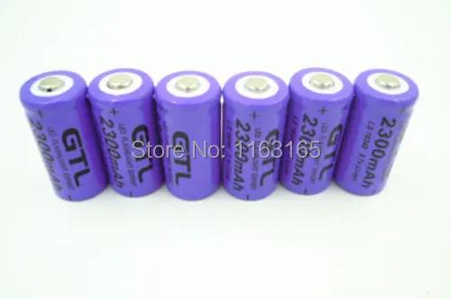 6x2300 mAh 16340 CR123A литий-ионная аккумуляторная батарея фиолетового цвета для светодиодный фонарик+ зарядное устройство для путешествий