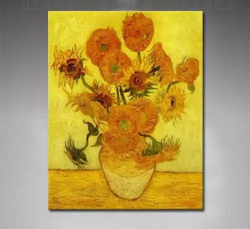 

High quility 100% handpainted Van Gogh Sunflower Painting on Canvas flower Oil Painting wall art Home Decor For Living Room